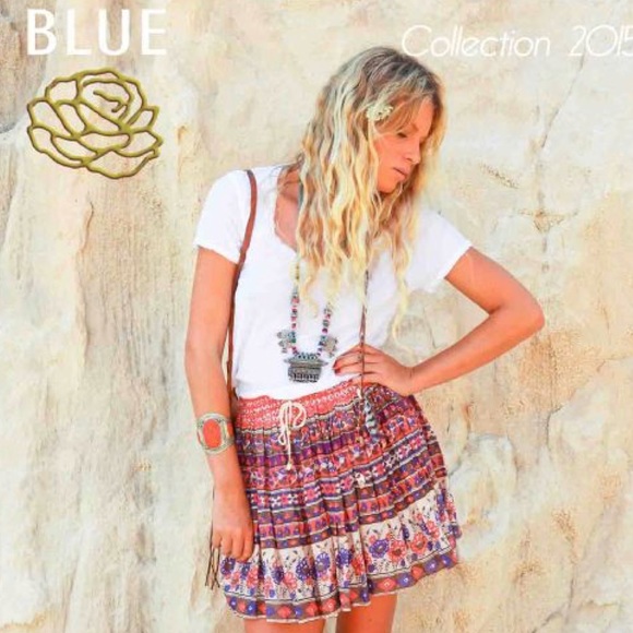 Blue Hippy Cheyenne Mini Skirt. - Picture 1 of 3